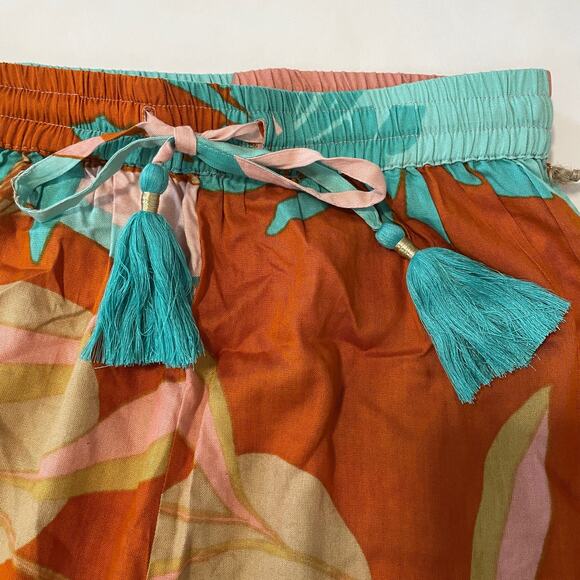 True Destinations Women Resort Flare Wide Leg Pant Coverup S Tropical Beach Boho - Picture 8 of 13